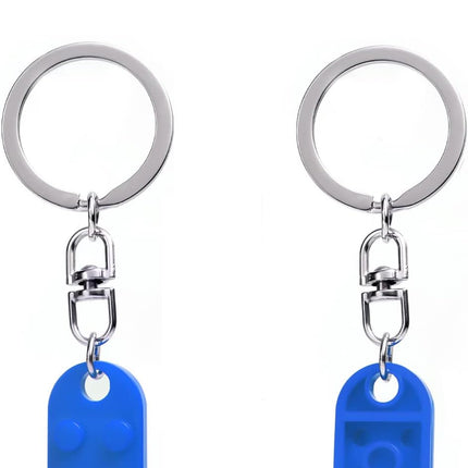 Heart Keychain Set, 2pcs Matching Couple Keychains Small Decorations for Party, Valentine's Gift Girlfriend or Boyfriend (Blue) -.