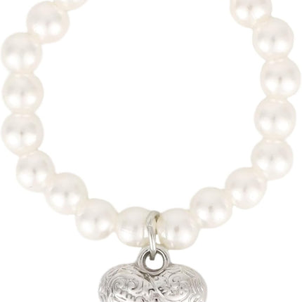Doll Necklace, Elegant Sweet White Pearl Necklace Cute Accessories for 17cm Plush Dolls Chain Jewelry & Outfit Decoration (Heart Charm) -.