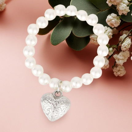 Doll Necklace, Elegant Sweet White Pearl Necklace Cute Accessories for 17cm Plush Dolls Chain Jewelry & Outfit Decoration (Heart Charm) -.