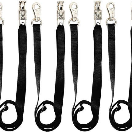 Cross Ties for Horse, 4 Pack Adjustable Nylon Horse Trailer Tie with Panic Snap and Bull Snap,Adjustable Length from 44.5-78.5 Inch,Black -.