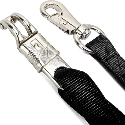 Cross Ties for Horse, 4 Pack Adjustable Nylon Horse Trailer Tie with Panic Snap and Bull Snap,Adjustable Length from 44.5-78.5 Inch,Black -.