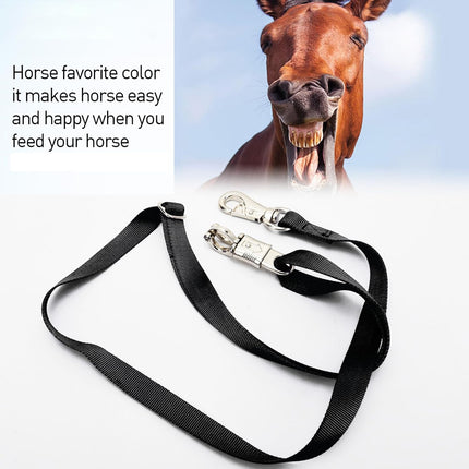 Cross Ties for Horse, 4 Pack Adjustable Nylon Horse Trailer Tie with Panic Snap and Bull Snap,Adjustable Length from 44.5-78.5 Inch,Black -.