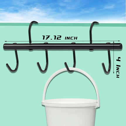 Tack Rack with Swivel Hooks,6 Hook Portable Bridle Hooks Hangers for Horse Holder Stall Barn and Fence(Black) -.