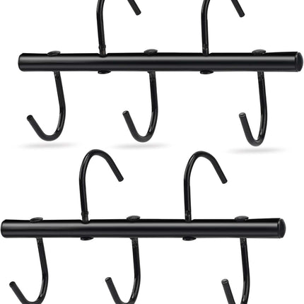 2Pcs Tack Rack with Swivel Hooks,5 Hook Portable Bridle for Horse Holder Stall and Fence(Black) -.