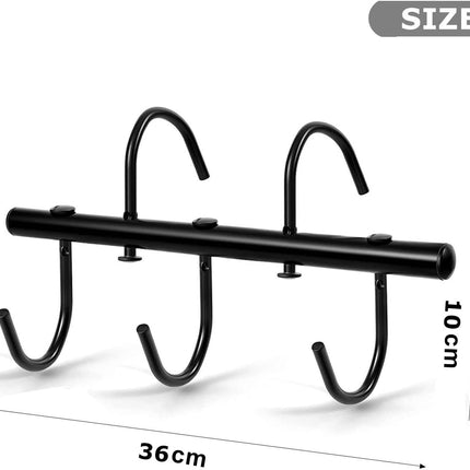 2Pcs Tack Rack with Swivel Hooks,5 Hook Portable Bridle for Horse Holder Stall and Fence(Black) -.