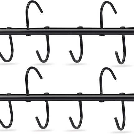 2Pcs Tack Rack with Swivel Hooks,6 Hook Portable Bridle Hooks Hangers for Stable Horse Room Barn and Fence(Black) -.