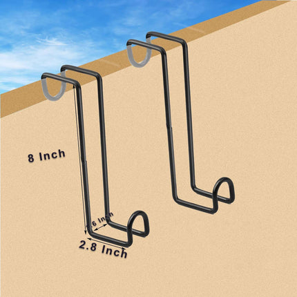 2Pack 8 Inch Tack Hook,Heavy Duty Metal Over Rail Hooks Stall for Hanging Horse Bridles Halters and Buckets -.