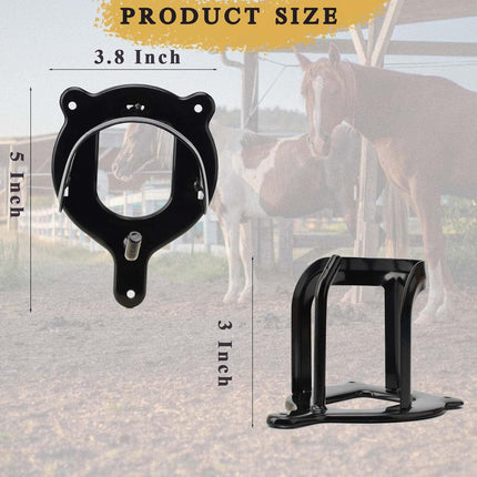 6 Counts Horse Bridle Rack Bracket Hooks Metal Halter Hanger with Tubes and Screws for Barn Supplies, Black -.