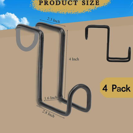 4PCS 4 Inch Tack Hook Heavy Duty Metal Bridle Hooks Water Bucket Hanger for Hanging Horse Bridles,Halter and Buckets(Black) -.