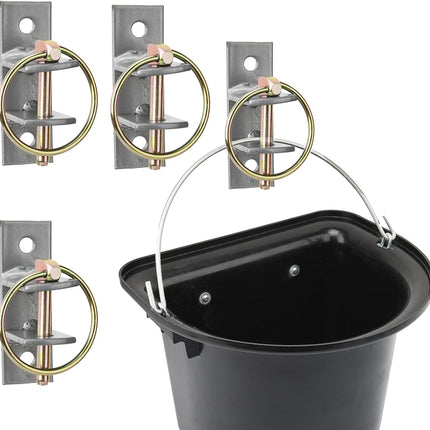 4 Pcs Water Bucket Hook with Pin Heavy Duty Wall Mounted Equestrian Hooks Hangers for Horse Stall Stable Barn -.