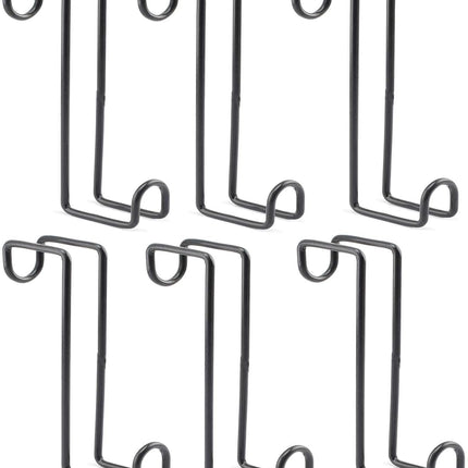 6Pack 8 Inch Tack Hook Heavy Duty Metal Over Rail Hooks Stall for Hanging Horse Bridles Halters and Buckets -.