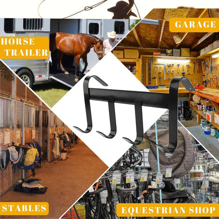Tack Rack with 4 Hook,Portable Bridle for Horse Room,Stall,Stables and Barns -.