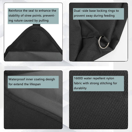 3Pcs Horse Feed Bag Trailer Bucket Hanging Holder for 5 Gallon Water Bucket,1600D Oxford Organizer on Trailers Stalls,Black -.