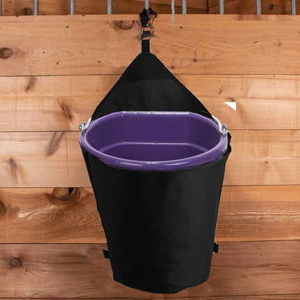 3Pcs Horse Feed Bag Trailer Bucket Hanging Holder for 5 Gallon Water Bucket,1600D Oxford Organizer on Trailers Stalls,Black -.