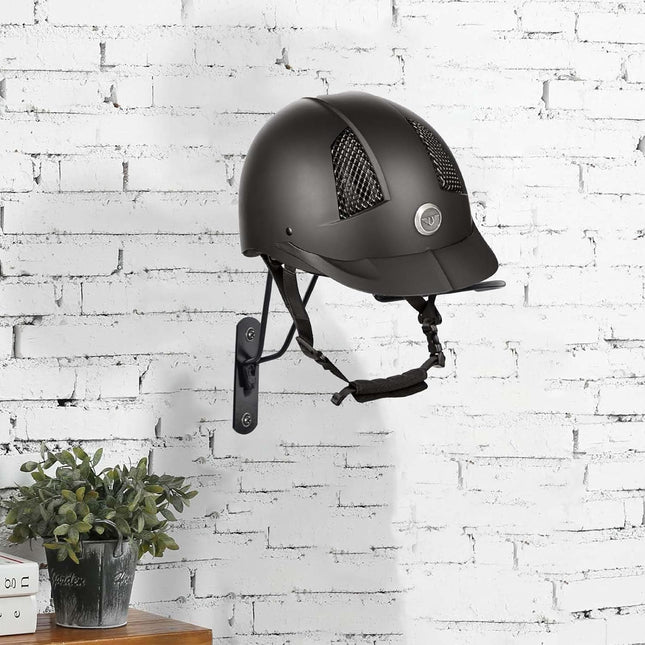 Wall Mounted Equestrian Helmet Rack,Metal Holder for Motorcycle Bike Baseball -.
