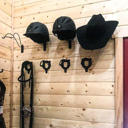 Wall Mounted Equestrian Helmet Rack,Metal Holder for Motorcycle Bike Baseball -.