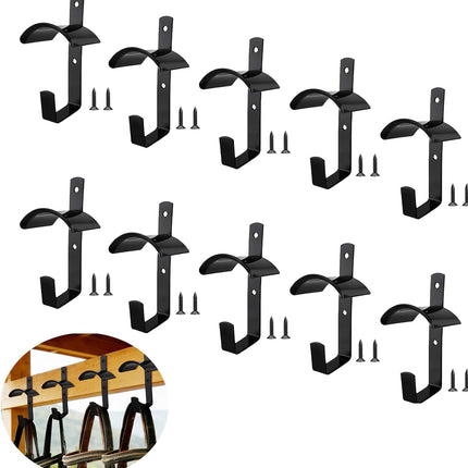 10Pcs Horse Bridle Rack Heavy Duty Wall Mounted Holder Hook with Screws for Barn Tack Room -.