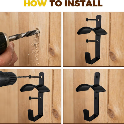 10Pcs Horse Bridle Rack Heavy Duty Wall Mounted Holder Hook with Screws for Barn Tack Room -.