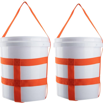 2 PCS Bucket Sling for 5 Gallon Bucket,1.6 Inch Wide Handling Heavy 1680D Nylon Webbing with Belly Band,Load Capacity up to 300 LBS -.