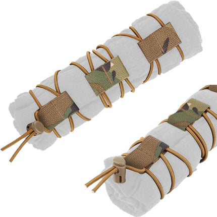 Tactical Flag Bungee Elastic Fastener Strap Shock Cord Retention Molle Webbing Loop Lock Secure Plate Carrier Attachment -.