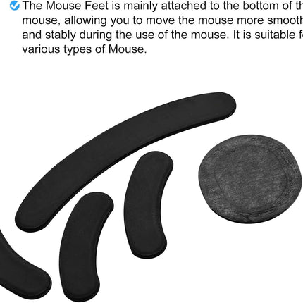Rounded Curved Edges Mouse Feet Skates Pads 0.8mm w Cleaning Paper for G PRO Wireless Gaming Replacement Black 5Pcs/3 Set -.