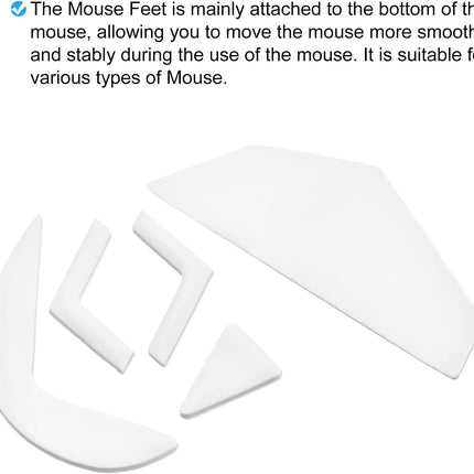 Rounded Curved Edges Mouse Feet Skates Pads 0.6mm w Cleaning Paper for G502 Wired Gaming Replacement White 6Pcs/2 Set -.