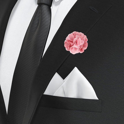 Flower Boutonnieres Pin, Lapel Pin for Men Camellia Wedding Graduation Anniversary Brooch Outfit Accessories Dark Pink/Light Pink -.