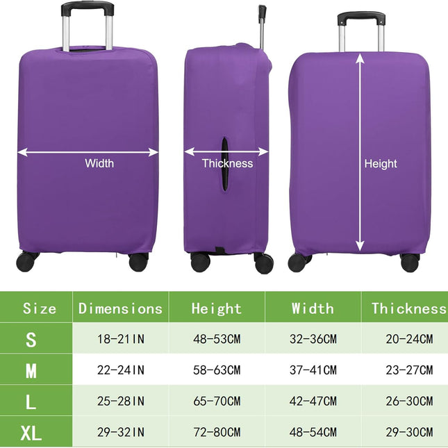 Luggage Cover, Suitcases Covers Elastic Carry on Protector Washable Scratch-Resistant Fits 22-24 Inch for Travel Business Trips, Violet inch.
