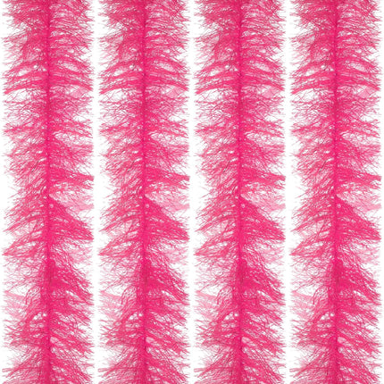 5Ft Feather Boa, 4 Pcs Artificial Fluffy Boas Party Decorations for DIY Crafts, Wedding Costume, Christmas, Concert, Halloween, Home Decor, Pink.