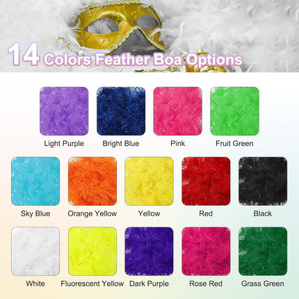 5Ft Feather Boa, 4 Pcs Artificial Fluffy Boas Party Decorations for DIY Crafts, Wedding Costume, Christmas, Concert, Halloween, Home Decor, Pink.