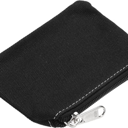 3" x 5" Coin Purse Pouch, Change Purses Small Organizer Bags with Zipper Canvas for Home, Black -.