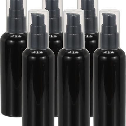 Travel Pump Bottles, 6 Pcs 3.4Oz(100ml) Leak Proof Refillable Empty Dispenser Container Squeeze Bottle with for Shampoo Toiletries Lotion Cream, Black -.