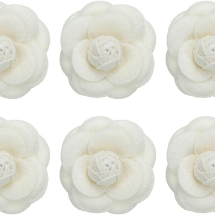 Camellia Fabric Pin Flower Brooch Artificial Flowers Brooches for Women Girls Cloth Wedding Party Decor Accessories Jewelry Gift Beige -.