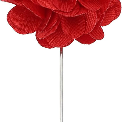 Flower Boutonnieres Pin, Lapel Pin for Men Camellia Suit Wedding Graduation Anniversary Brooch Outfit Accessories, Gold Red -.
