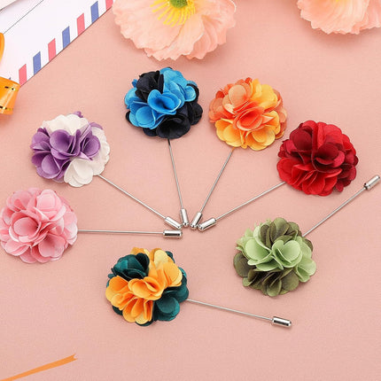 Flower Boutonnieres Pin, Lapel Pin for Men Camellia Suit Wedding Graduation Anniversary Brooch Outfit White -.