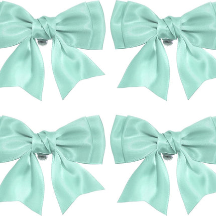 Women Bow Shoe Clips, 4 Pcs Satin Elegant Detachable Bowknot Cute Embellishment Buckle for Decoration Wedding Party, Mint Blue -.