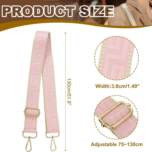 Purse Strap, Adjustable Crossbody Bag Straps Wide Shoulder Strap Universal Replacement Belt for Women's Handbags Canvas Satchels Backpack, Light Pink -.
