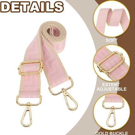 Purse Strap, Adjustable Crossbody Bag Straps Wide Shoulder Strap Universal Replacement Belt for Women's Handbags Canvas Satchels Backpack, Light Pink -.