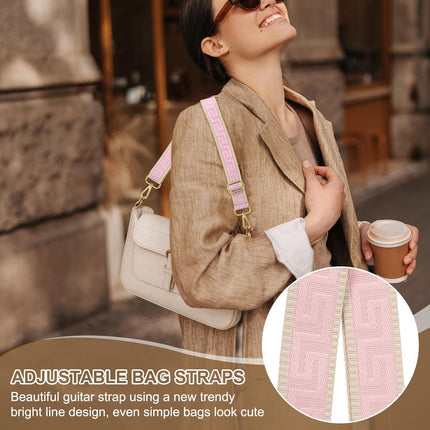 Purse Strap, Adjustable Crossbody Bag Straps Wide Shoulder Strap Universal Replacement Belt for Women's Handbags Canvas Satchels Backpack, Light Pink -.