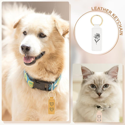 16pcs Leather Keychain Blanks,72mm Sublimation Blanks PU Key Chain Keyring with Rings White -.