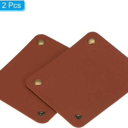 Luggage Handle Wrap, 2 Pack PU Handbag Grip Cover Protector Identifier with Clasp for 3cm / 1.18 Inch Suitcase Grocery Shopping Bag, Dark Brown -.