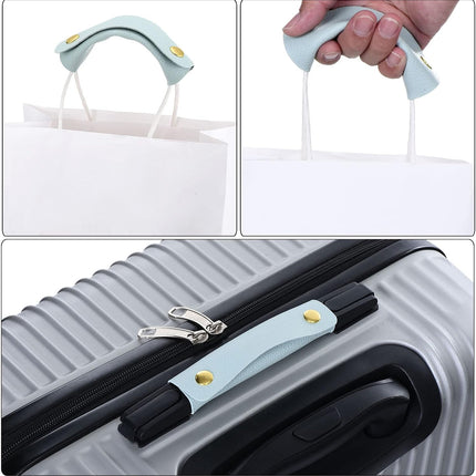 Luggage Handle Wrap, 2 Pack PU Handbag Grip Cover Protector Identifier with Clasp for 3cm / 1.18 Inch Suitcase Grocery Shopping Bag, Dark Brown -.