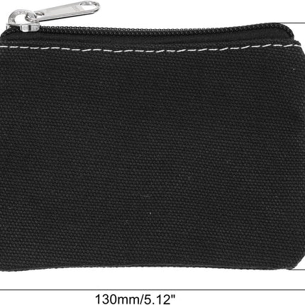 3" x 5" Coin Purse Pouch, 2 Pack Change Purses Small Organizer Bags with Zipper Canvas for Home, Black White -.