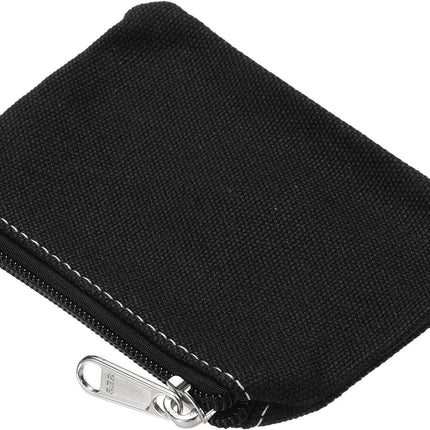 3" x 5" Coin Purse Pouch, 2 Pack Change Purses Small Organizer Bags with Zipper Canvas for Home, Black White -.