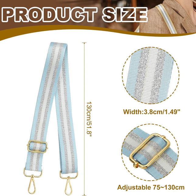 Purse Strap, Wide Shoulder Strap Adjustable Crossbody Bag Straps Universal Replacement Belt for Women's Handbags Canvas Guitar Backpack, Light Blue -.