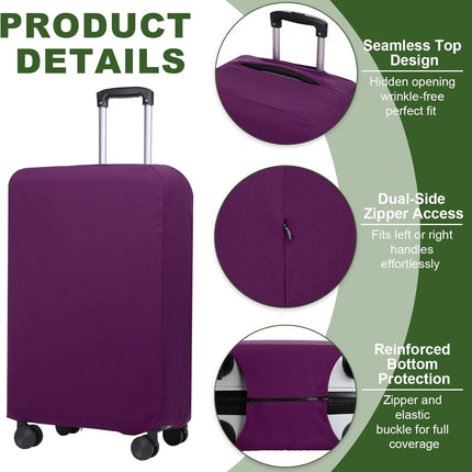 Luggage Cover, Suitcases Covers Elastic Carry on Cover Protector Washable Scratch-Resistant Fits 28-29 Inch for Travel Business Trips, Purple inch.