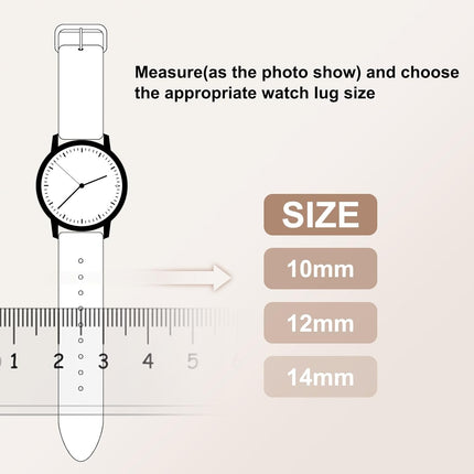 Leather Watch Band Soft Genuine Straps Quick Release Flexible Strap with Spring Bar Pins for Men Women Black 10mm.