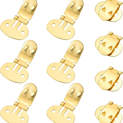 19mm x 31mm Shoe Clips, 10 Pcs Flat Blank Clips Supplies Embellishments for DIY Crafts Decoration Project Shoes Gold.