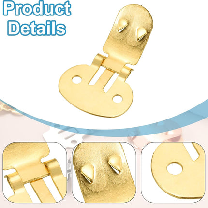19mm x 31mm Shoe Clips, 10 Pcs Flat Blank Clips Supplies Embellishments for DIY Crafts Decoration Project Shoes Gold.