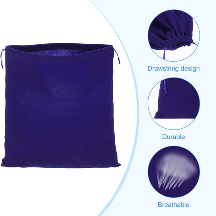 Large Velvet Bags With Drawstrings, 3 Pack 14 x Inch Hair Dryer Bag Treat Dust Hotel Storage for Travel Luggage Packing, Deep Blue -.